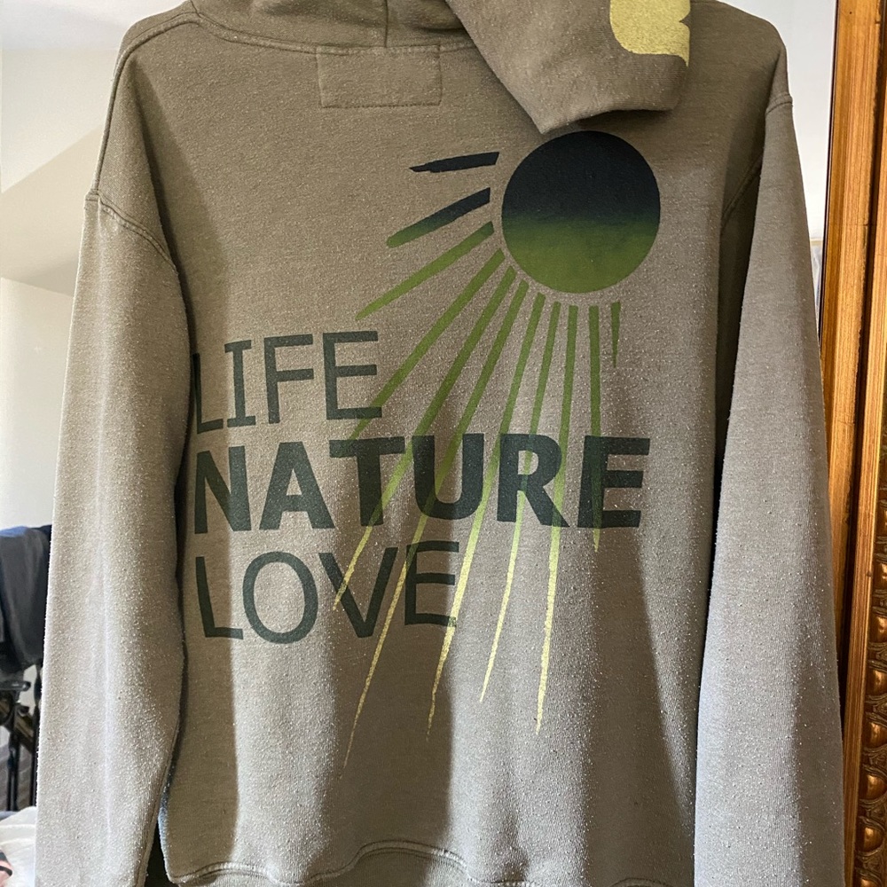 Free City green zip up hoodie